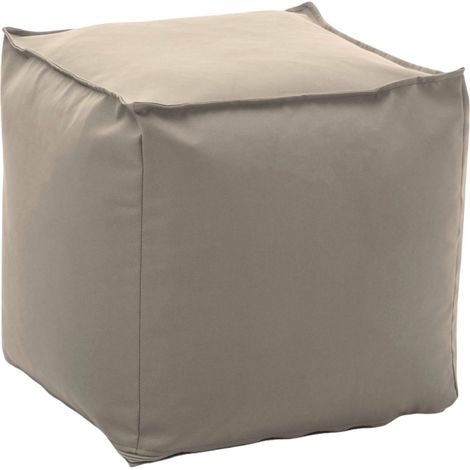 Dmora - Puff Dabbey, Puf multifunción, 100% Made in Italy, Sillón relax en tela tapizada, 45x45h45cm, Beige
