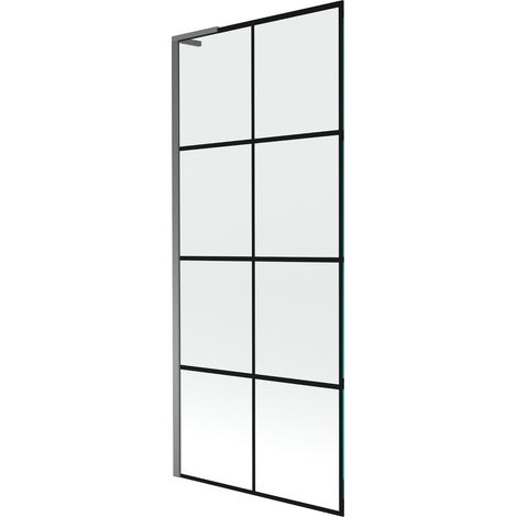 Mexen Next L Duschabtrennung 1-flügelig 80 x 150 cm, schwarzes Muster, Gun Metal - 895-080-000-03-77-95 (1/5)