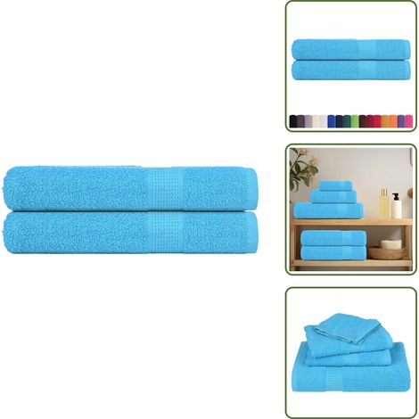 vidaXL Saunatücher 2 Stk. Türkis 80x200 cm 360 g/m² 100% Baumwolle (1/5)