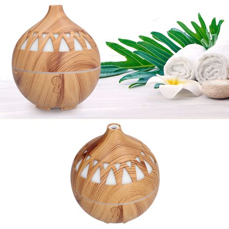 180 ml Luftbefeuchter aus Holz, hohl, Aromatherapie-Luftbefeuchter, Luftbefeuchter mit Stimmungslicht, Aromadiffusor aus Holz, USB-betrieben. (1/5)