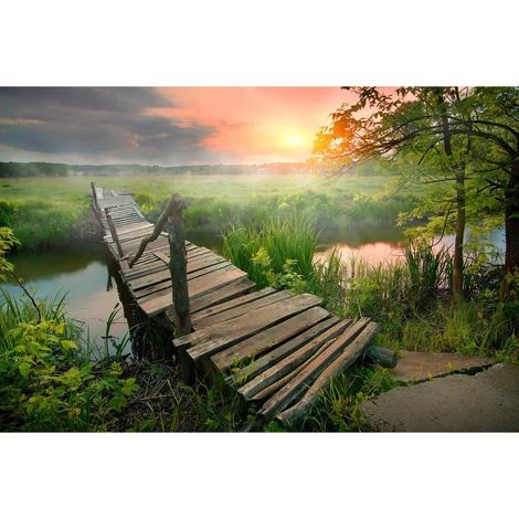 Tableau sur toile Natural sunset 30x45 cm - Impression sur Toile Murale Décorative - Image imprimée en HD sur Toile - Toile sur Châssis en Bois FSC - Fabriqué en France