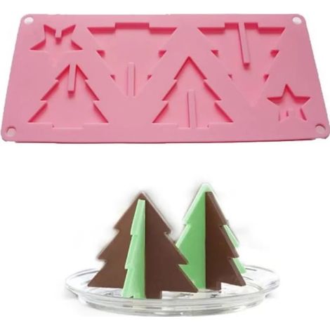 3D-Weihnachtsbaum-Silikonform für Schokolade (1/3)