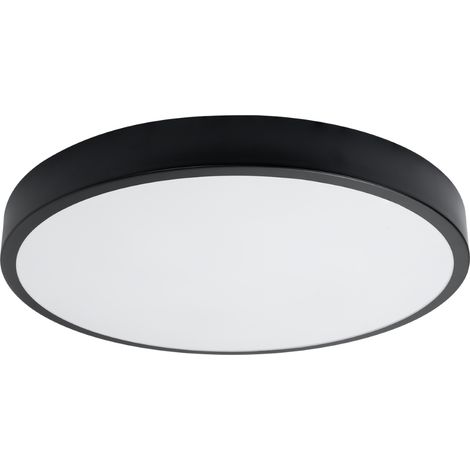 Plafonnier LED moderne rond noir Ø60 65W Onyx Sollux (1/5)