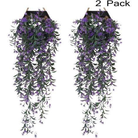 2pcs Décoration Intérieure de Plantes Artificielles Rotin Artificiel Tenture Murale Faux Plastique Suspendu Plante Décoration de la Maison Fleur Pendentif (1/5)