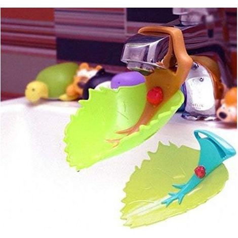 QAZQA Extension de poignée d'évier de style Cartoon Faucet Extender, Style de feuille de dessin animé, amusant et intéressant pour le lavage des mains, 2pcs (1/5)