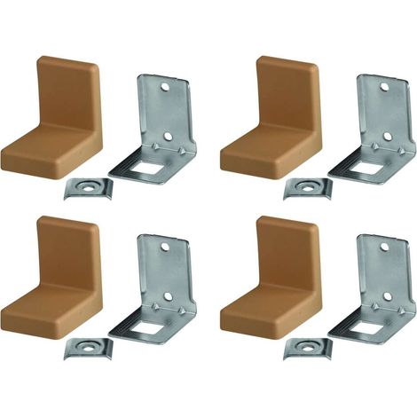 Cyclingcolors – 4x équerre d'assemblage en acier – Cache en plastique marron clair – Capacité de charge 40kg par paire – Dimensions 52 x 50 x 39mm