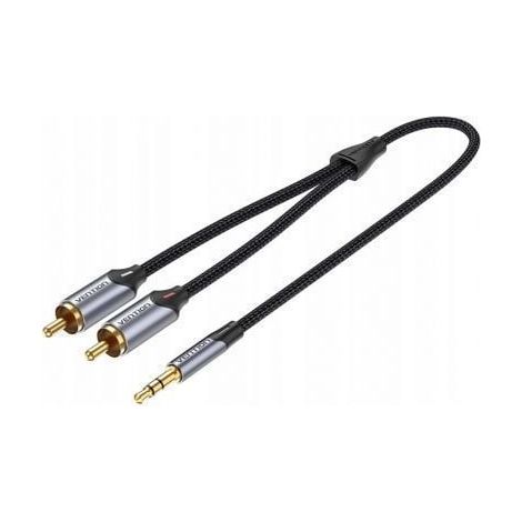 Cable Estéreo Vention BCNBJ/ Jack 3.5 Macho - 2x RCA Macho/ 5m/ Gris