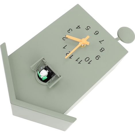 Horloge murale nichoir à oiseaux, style nordique, avec chant d'oiseau, à suspendre au pendule, pour bureau, chambre ou salon, verte (1/5)
