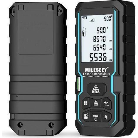 Télémètre Laser Numérique , LM50 50m Mètre Laser numérique,Mesure du théorème de Longueur/Zone/Volume/Théorème de Pythagore avec Rétroéclairage LCD , IP54 (1/4)