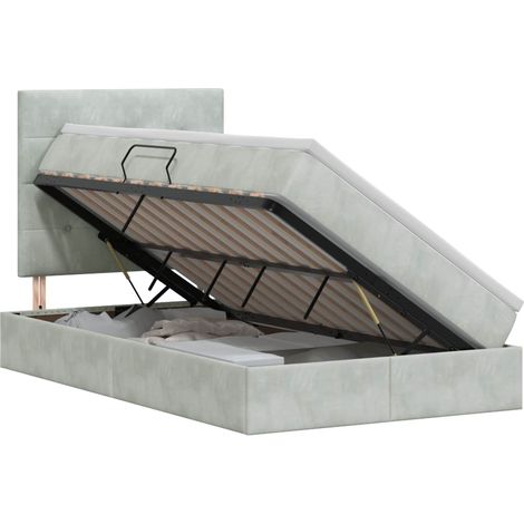 Maison Exclusive - Letto con contenitore e materasso Grigio Chiaro 120 x 200 cm (1/5)