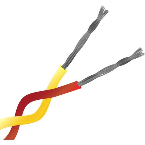 Câble pour thermocouple type K RS PRO, 10m, Non blindé, temp. max. +260°C, gaine PFA ( Prix pour 1 )