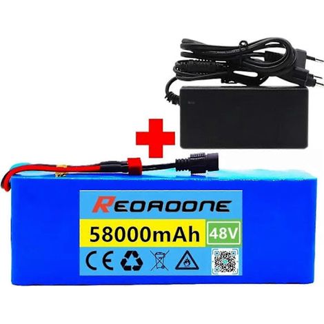 Neuer 48V 58Ah 13S3P 18650 (58.000 mAh) Lithium-Ionen-Akku für Elektrofahrräder, Mopeds und Elektroautos (FT-Standard). (1/5)