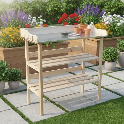 Melko Pfanztisch Gartentisch Gärtnertisch Gewächshaus Frühbeet Aufzucht Blumentisch