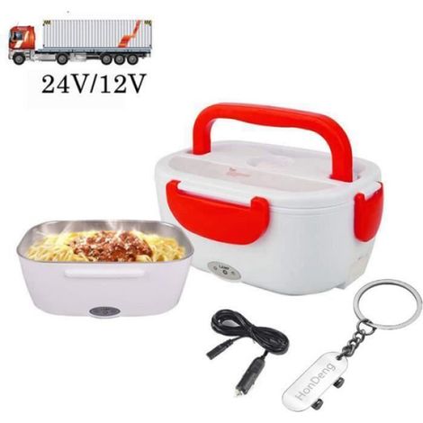 Boîte repas - Lunch Box Chauffante - Acier inoxydable - 24V/12V - Portable et étanche (1/4)