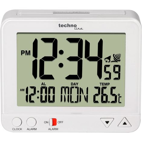 Techno Line WT 195 WHITE radiopiloté(e) Réveil blanc Heures de réveil 1 grand écran C367441 (1/5)