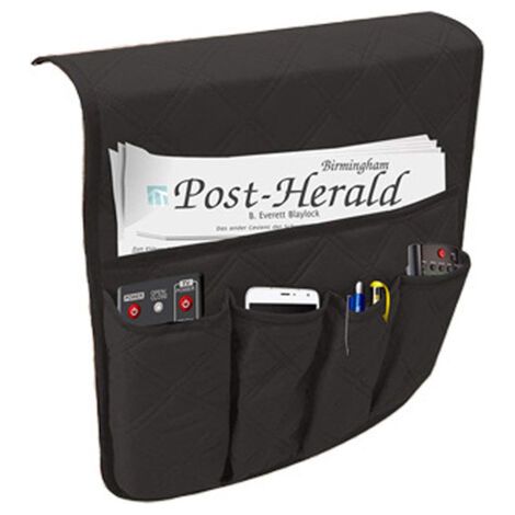 Green Mobility-Organisateur d'accoudoir de canapé, poche anti-dérapante pour fauteuil de canapé, support de pochette de rangement en tissu pour téléphones portables, lunettes, télécommande TV, sac gai (1/5)