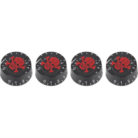 4 pièces Boutons de Guitare Électrique Crâne Acrylique Numéro 13 pour Commande de Ton et Volume (Rouge) (1/5)