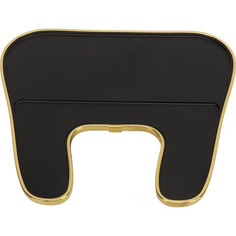 Plateau de volant multifonctionnel, organisateur de rangement pour sièges de voiture, remplacement pour Tesla Model 3 Y, noir avec bordure dorée (1/5)