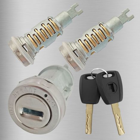 Suitable for Fiat car locks, Fiat long ignition locks, long door lock cylinders, and 2 key accessories. (1/4)