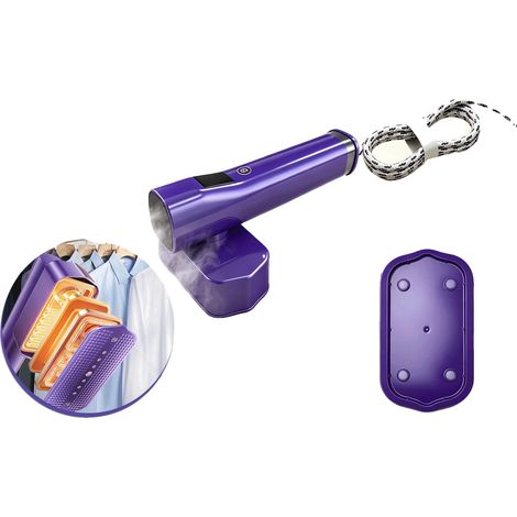 Défroisseur, réservoir d'eau amovible de 100 ml, chauffe en 30 secondes, 8 minutes de vapeur continue, température de 145°C, design compact (1/5)