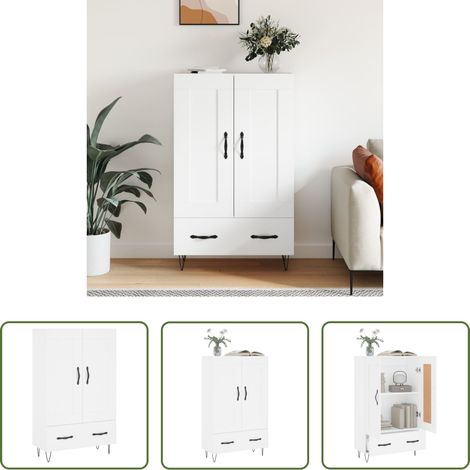 Holzwerkstoff Schrank - Highboard Weiß 69,5x31x115 cm Holzwerkstoff (1/5)