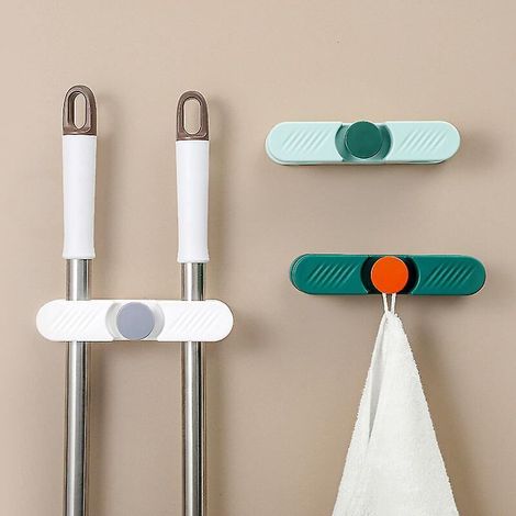 Selbstklebende Wandhalterung für Besen und Mopp, 2er-Set, für Küche, Bad und Garten. (1/3)