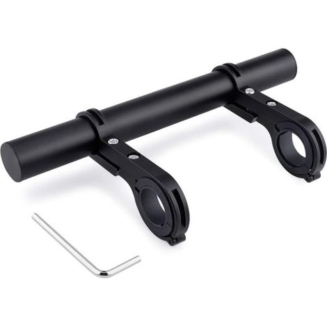 Supporto per prolunga manubrio bicicletta, prolunga tubolare in lega di alluminio da 20 cm, supporto a doppia maniglia per posizionare la lampada dello smartphone o il GPS, adattabile al manubrio.