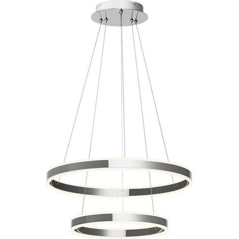 [GEBRAUCHT] B-Ware Lucande Pendelleuchte Hängeleuchte Lyani LED dimmbar chrom 60cm 2-flg. Leuchte (1/2)