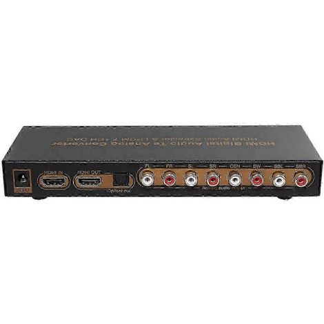 Convertisseur LPCM compatible HDMI vers 7.1 canaux, répartiteur compatible HDMI, sortie optique RCA, prise standard européenne. (1/5)