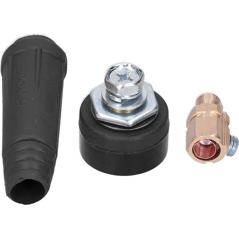 2 Ensembles Connecteur Rapide Douille et Fiche pour Câble de Soudure - Accessoires Outils Électriques DJK 10-25 Noir (1/5)