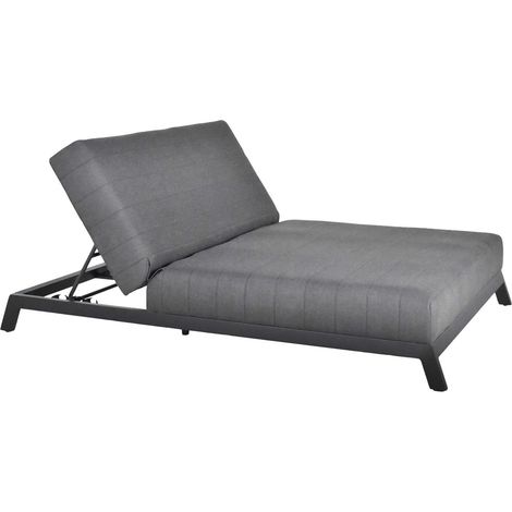 HOME DELUXE - Sonnenliege - VALENCIA, Maße: ca. 203 x 144 x 38 cm, inkl. Sitz- und Rückenkissen aus Quick-Dry-Stoff I Gartenliege Loungebett Doppelliege Sonnenbett Gartenliege Relaxliege Strandliege (1/5)
