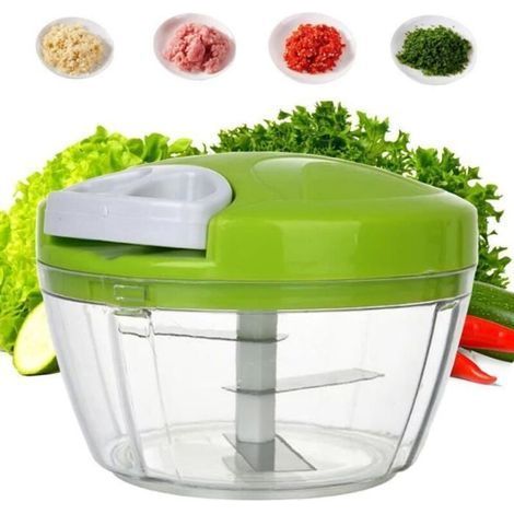 pair Hachoir Manuel Mini Broyeur Lames Inox Fruits Légumes Viandes 13x10cm (1/3)