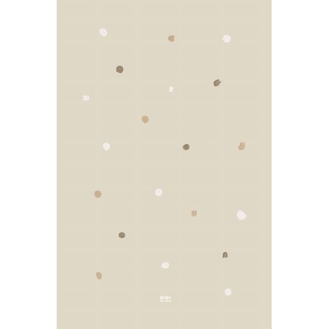 Alfombra de goma grande con lunares beige (1/3)
