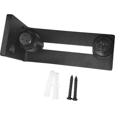 1 pièces guide de sol pour porte coulissante, acier, noir (1/5)