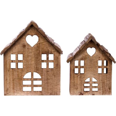 ARPIMEX Set Natale 2 CasSet Natalete Legno M.G. 26,5 x 14 x 31 Cm Marrone