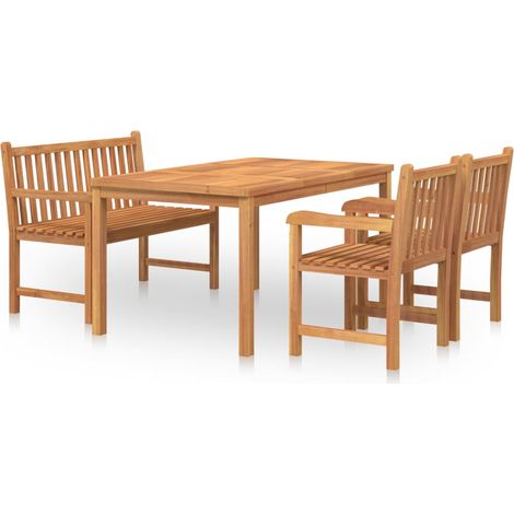 Maison Exclusive - Set da Pranzo per Giardino 4 pz in Legno Massello di Teak