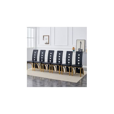 Pack de 6 sillas comedor 43x49x102,5 cm polipiel negra, respaldo calado – MEUBLIV (1/5)