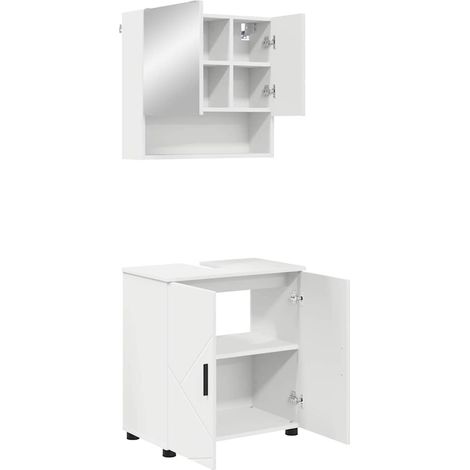 Maison Exclusive - Badezimmermöbel-Set mit Tür 2 pcs Weiß Holzwer