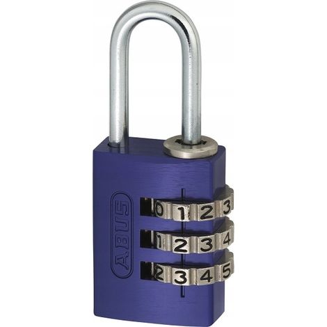 Candado de combinación Abus 724/20 con código variable para maleta, color morado. (1/5)