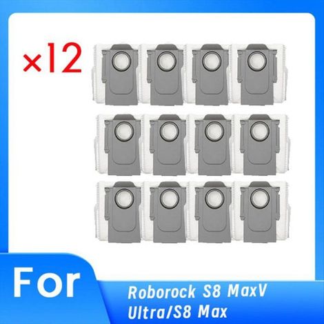 Sacs À Poussière - Pour Aspirateur Robot Roborock S8 MaxV Ultra S8 Max - Filtrage Multicouche Non Tissé - 12 Pièces (1/5)