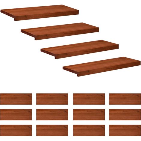 Marches d'escalier 16 pièces 80 x 30 x 2 cm Marron vidaXL
