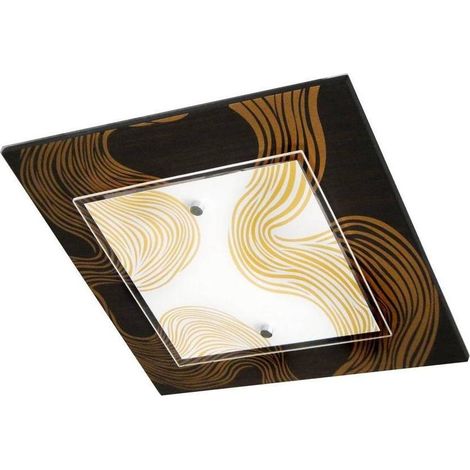 Plafonnier noir carré motif doré 2xE27 Morena Candellux