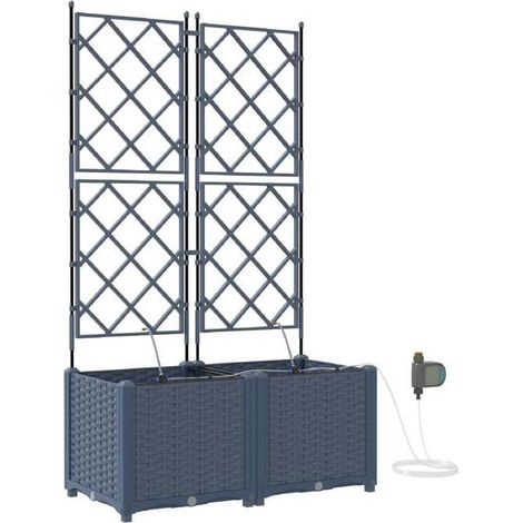 42002874 Cache-pot de jardin 2 pcs Gris 120 x 120 x 142 cm Acier (1/4)