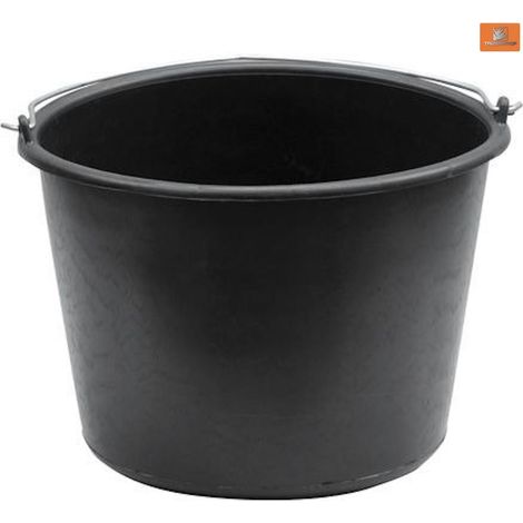 Baueimer PVC schwarz, mit literskala Putzeimer Farbeimer Malereimer Mörteleimer 5 L