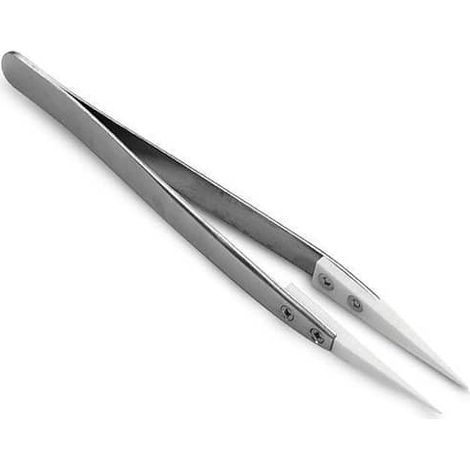 Pinzas inox con punta estrecha ceramica resistente al calor  Gris (1/4)