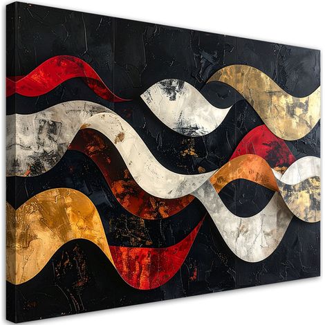 Impresión de Imagen, Olas abstractas sobre fondo negro, 30x20 (1/5)