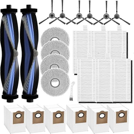 25 pièces Pièces de remplacement pour Lefant M3 Accessoires pour aspirateur robot Brosses principales et latérales Serpillières Filtres Sacs à poussière (1/5)
