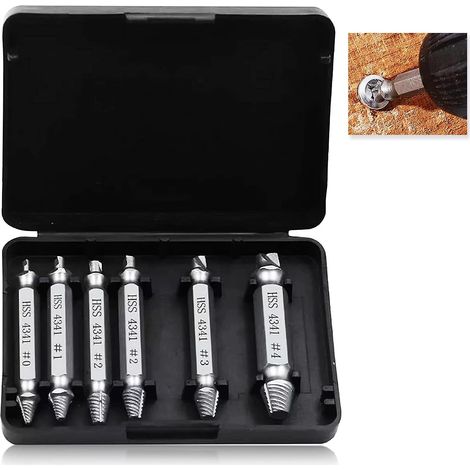 YIDOMDE Lot de 6 extracteurs de vis endommagées DSE-6 - Outil d'extraction de vis en acier rapide - Outils à main pour homme (1/5)