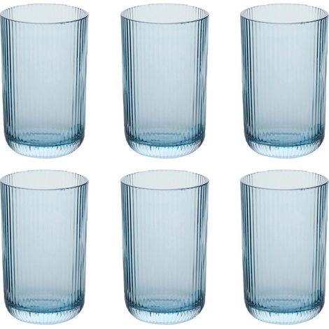 Lot de 6 Gobelets Hauts Strie "Ema" 43cl Bleu