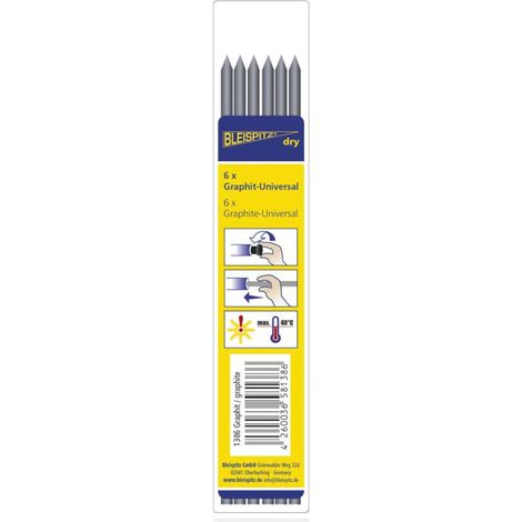 Bleispitz Graphit Ersatzmine 2,8 mm für Tieflochmarker DRY - 6 Stück (1/3)